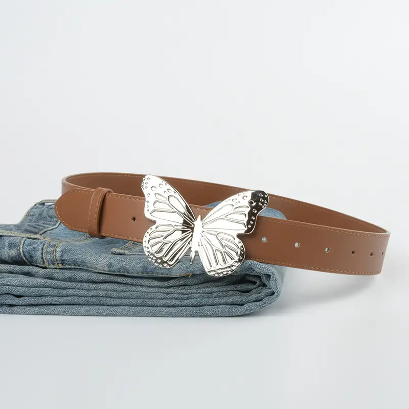 Women's Butterfly Belt with Genuine Leather Wide Strap - Image 11