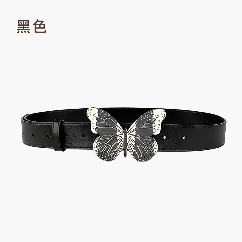 Women's Butterfly Belt with Genuine Leather Wide Strap