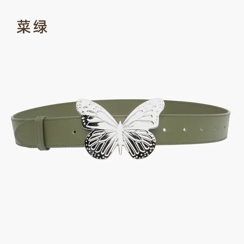 Women's Butterfly Belt with Genuine Leather Wide Strap - Image 3
