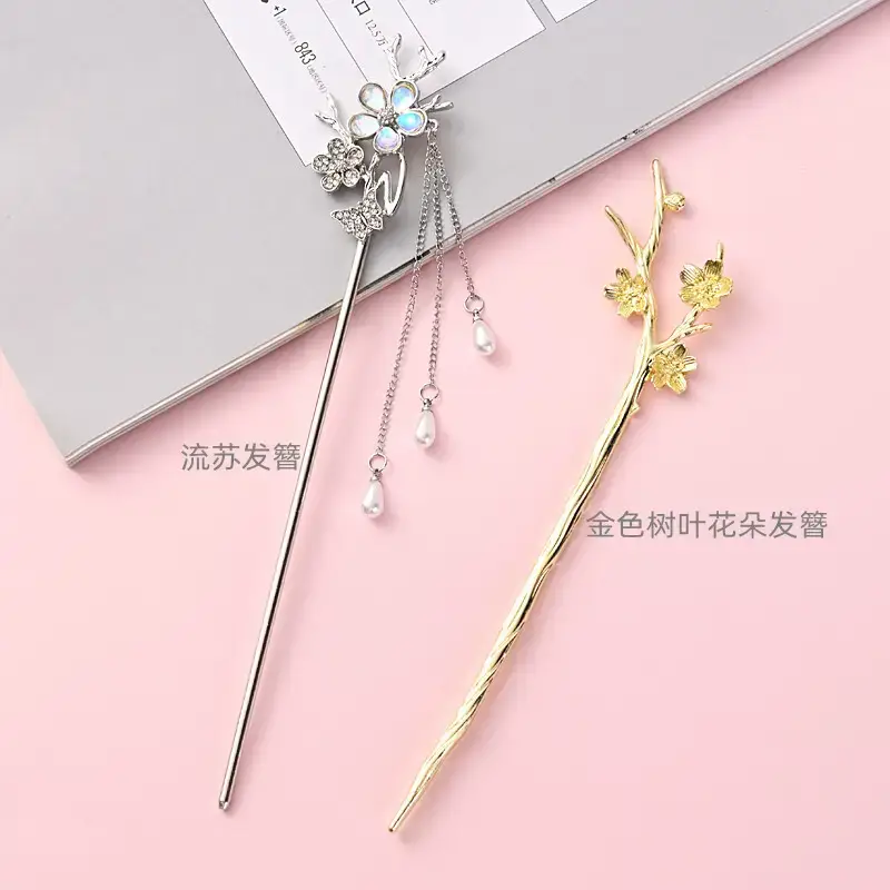 Fishtail Hairpin for Women Gold Pearl Elegant Summer