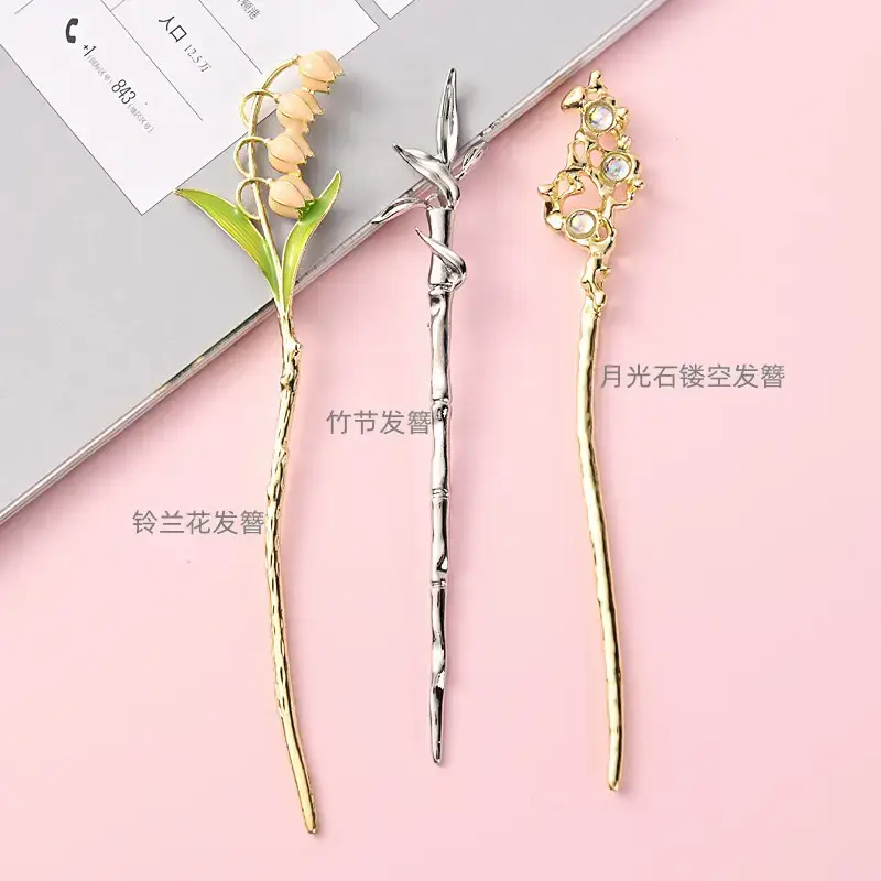 Fishtail Hairpin for Women Gold Pearl Elegant Summer
