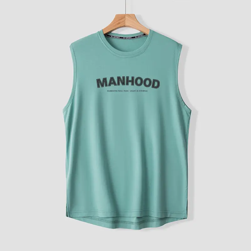 Men's 2023 Sleeveless Vest Teal Korean Style - Image 7