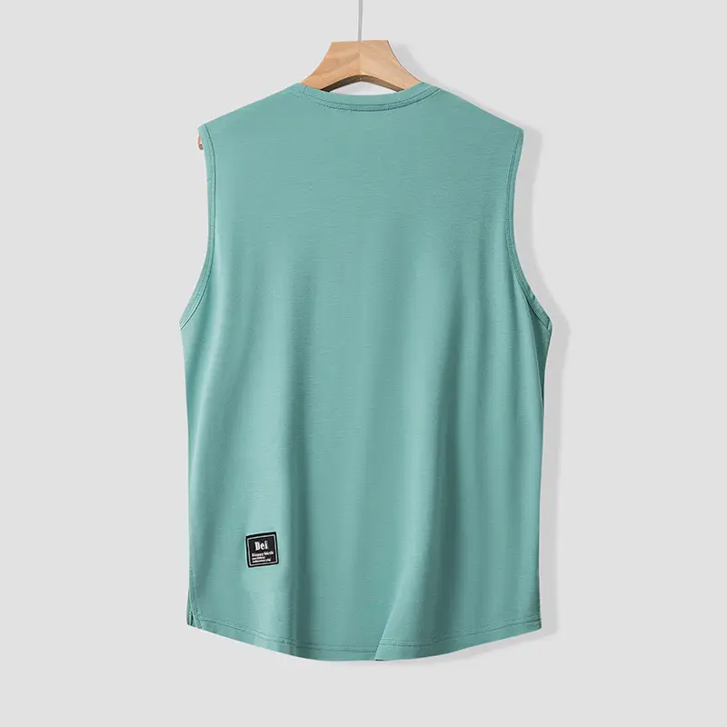Men's 2023 Sleeveless Vest Teal Korean Style - Image 8