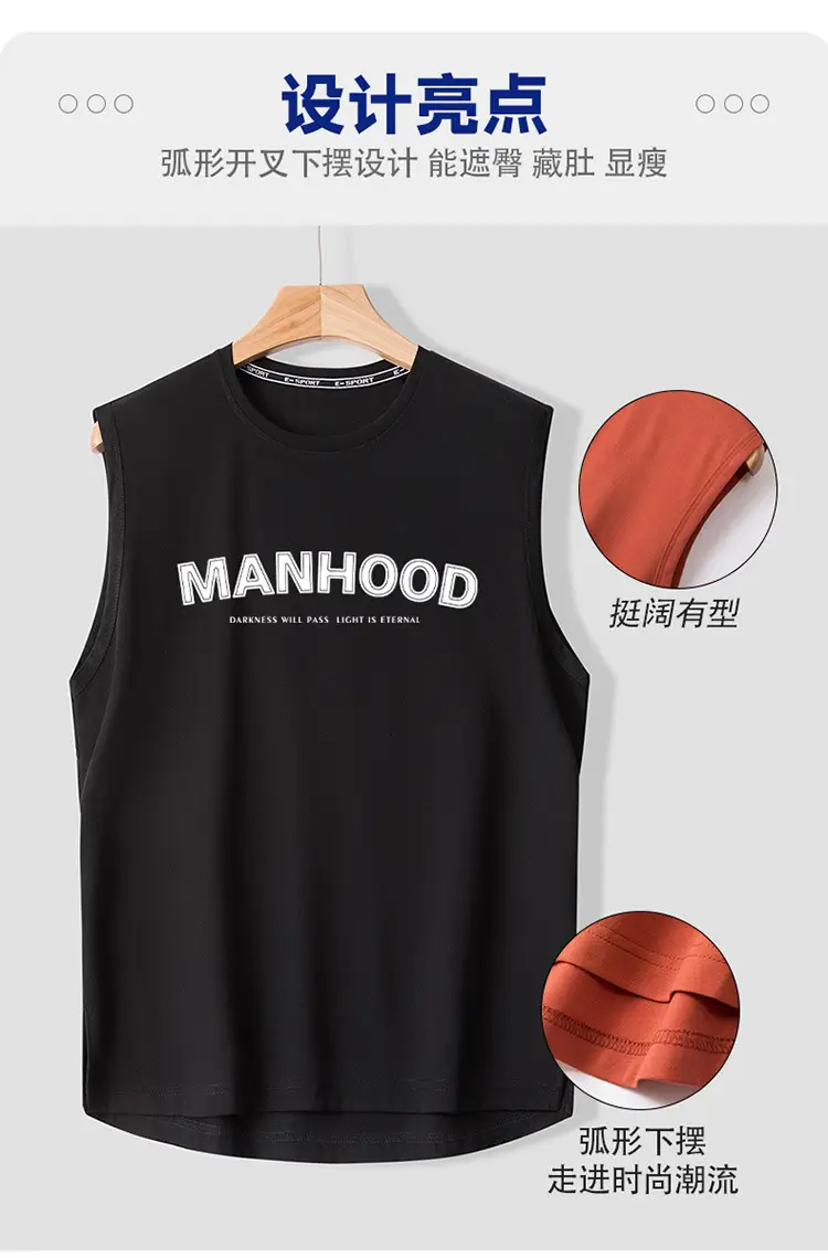 Men's 2023 Sleeveless Vest Teal Korean Style — feature 4