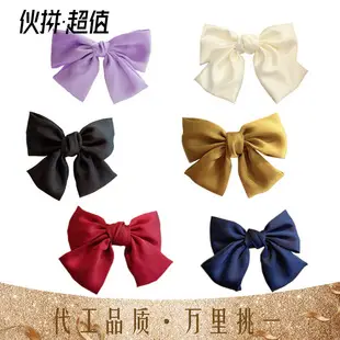 Black Large Streamer Bow Hairpin for Women — feature 16