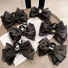 Black Large Streamer Bow Hairpin for Women — feature 6