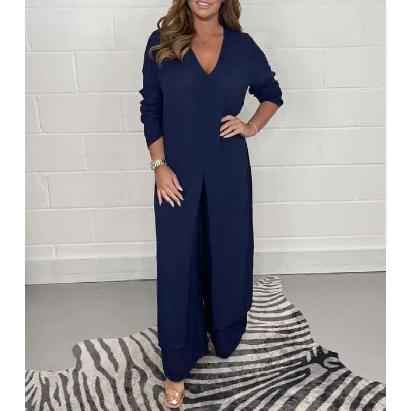 2024 Women's Green Slit Top & Pants Suit Set