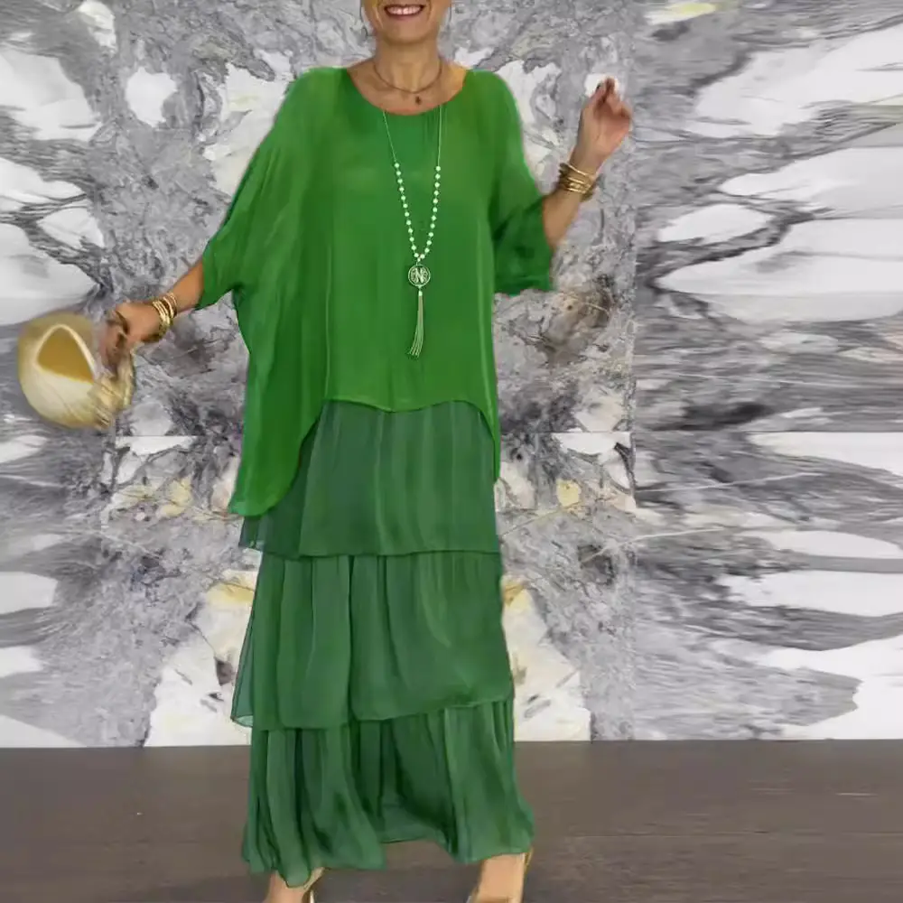 2024 Women's Green Slit Top & Pants Suit Set — feature 10
