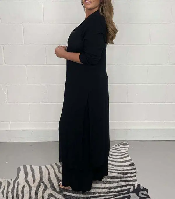 2024 Women's Green Slit Top & Pants Suit Set — feature 29