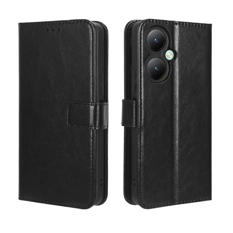 Red Leather Flip Phone Case for Y35 Plus - Image 9