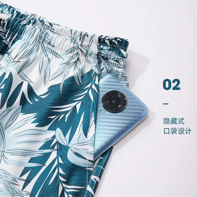 Men's Tropical Print Shorts with Pocket Design - Image 7