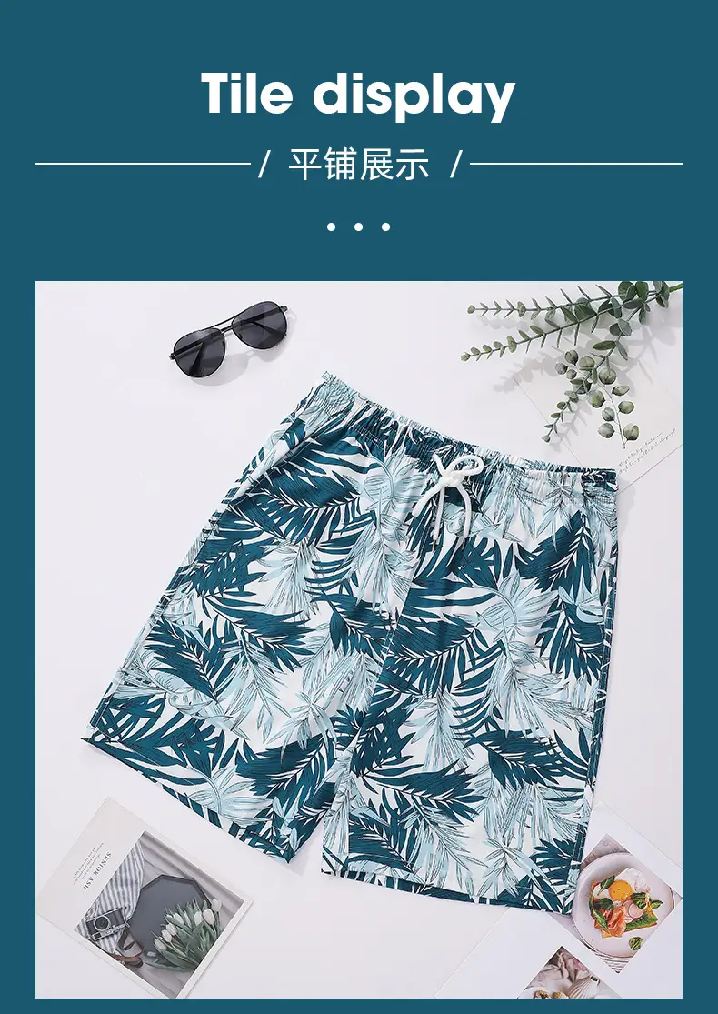 Men's Tropical Print Shorts with Pocket Design — feature 11