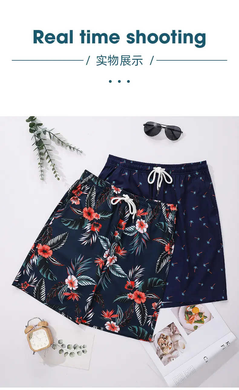 Men's Tropical Print Shorts with Pocket Design — feature 7
