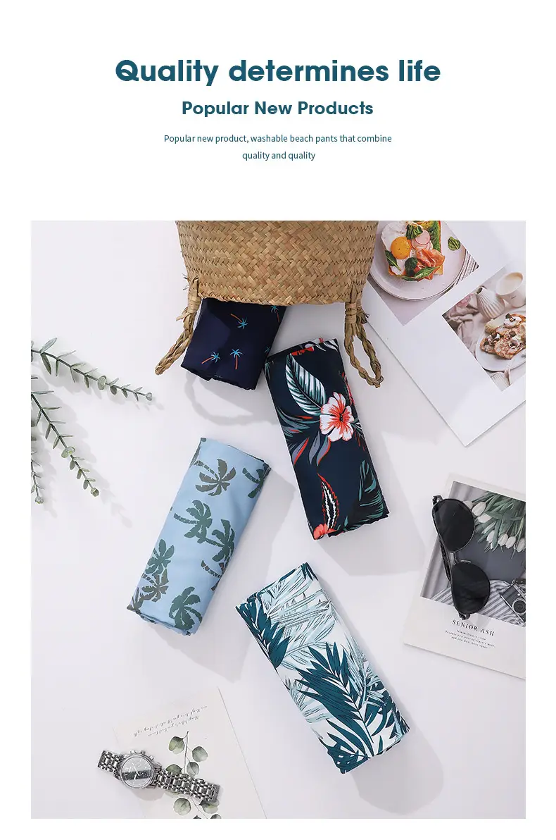 Men's Tropical Print Shorts with Pocket Design — feature 8