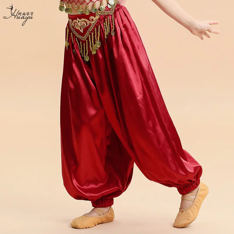 New Jasmine Princess Wide Leg Belly Dance Pants Turquoise - Image 8