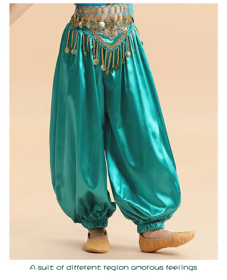 New Jasmine Princess Wide Leg Belly Dance Pants Turquoise — feature 20