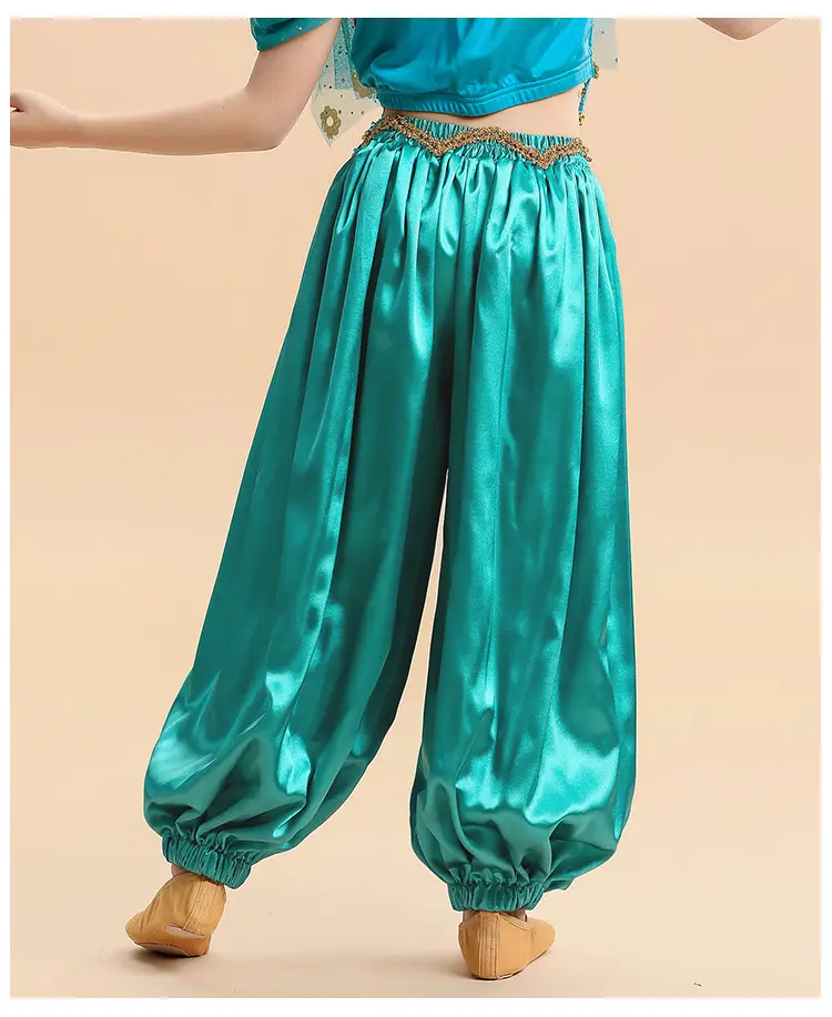 New Jasmine Princess Wide Leg Belly Dance Pants Turquoise — feature 21