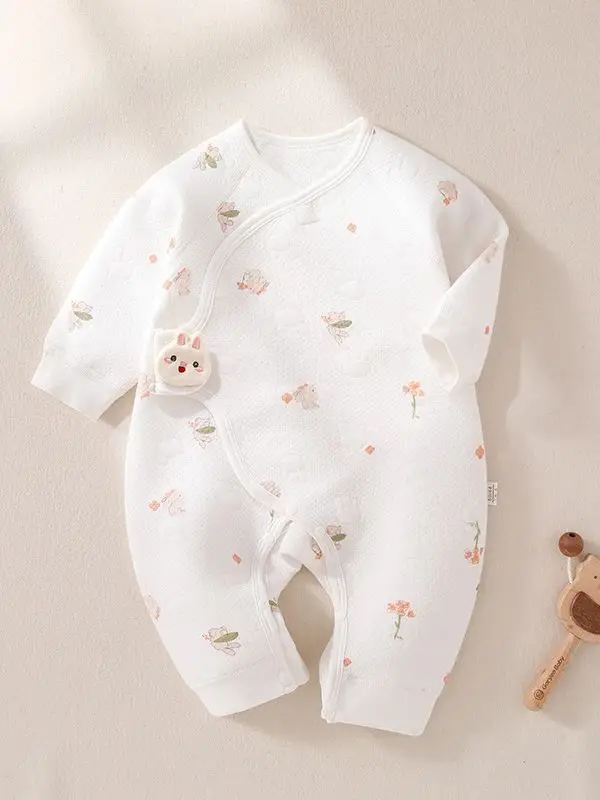 Newborn Velvet Jumpsuit White Boneless Baby's Winter Warm - Image 30