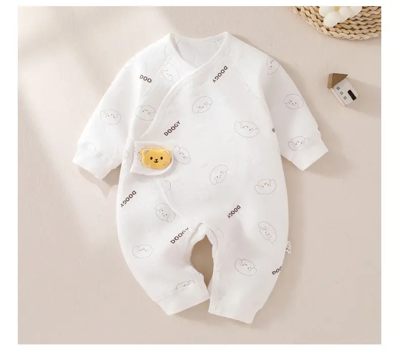 Newborn Velvet Jumpsuit White Boneless Baby's Winter Warm — feature 13