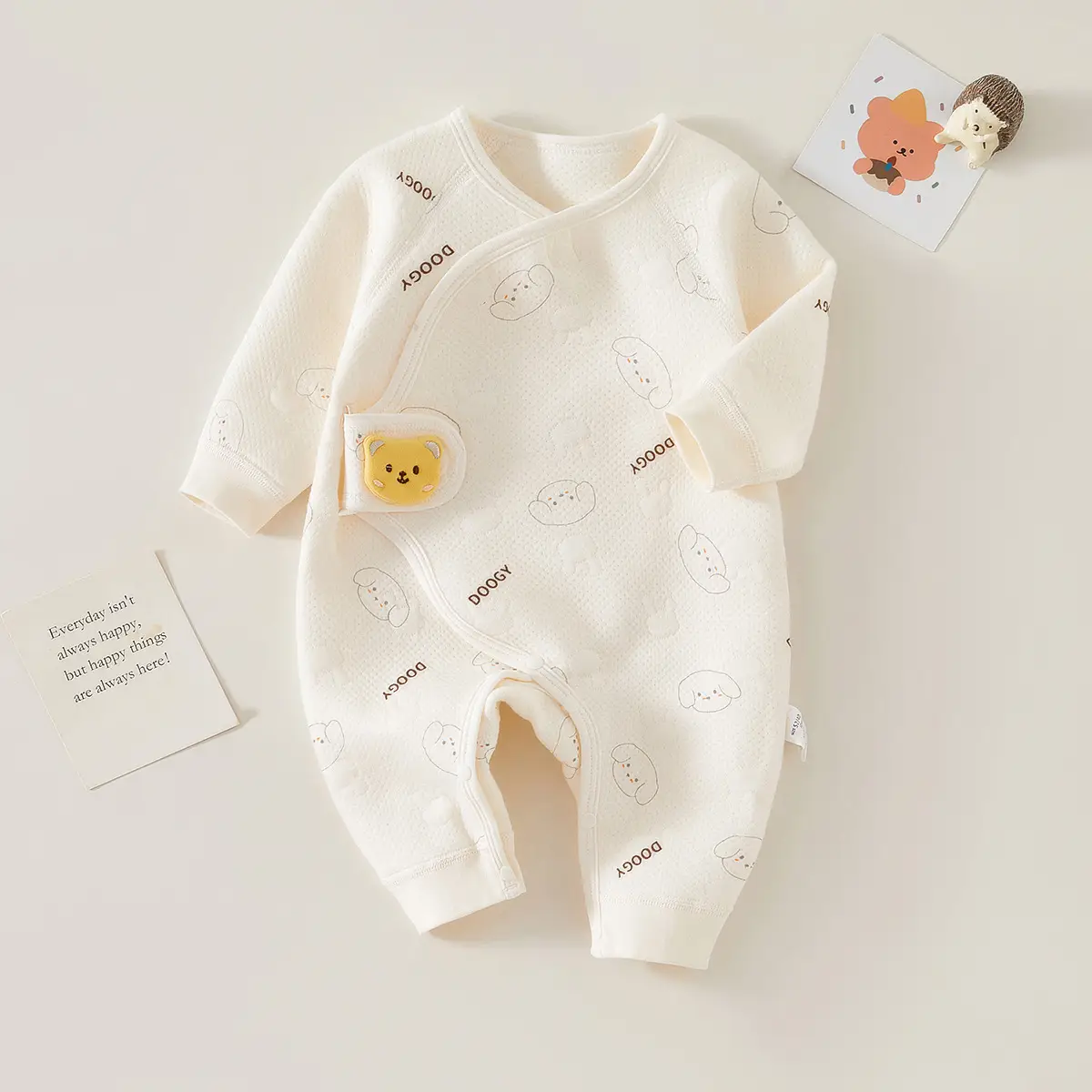 Newborn Velvet Jumpsuit White Boneless Baby's Winter Warm - Image 2