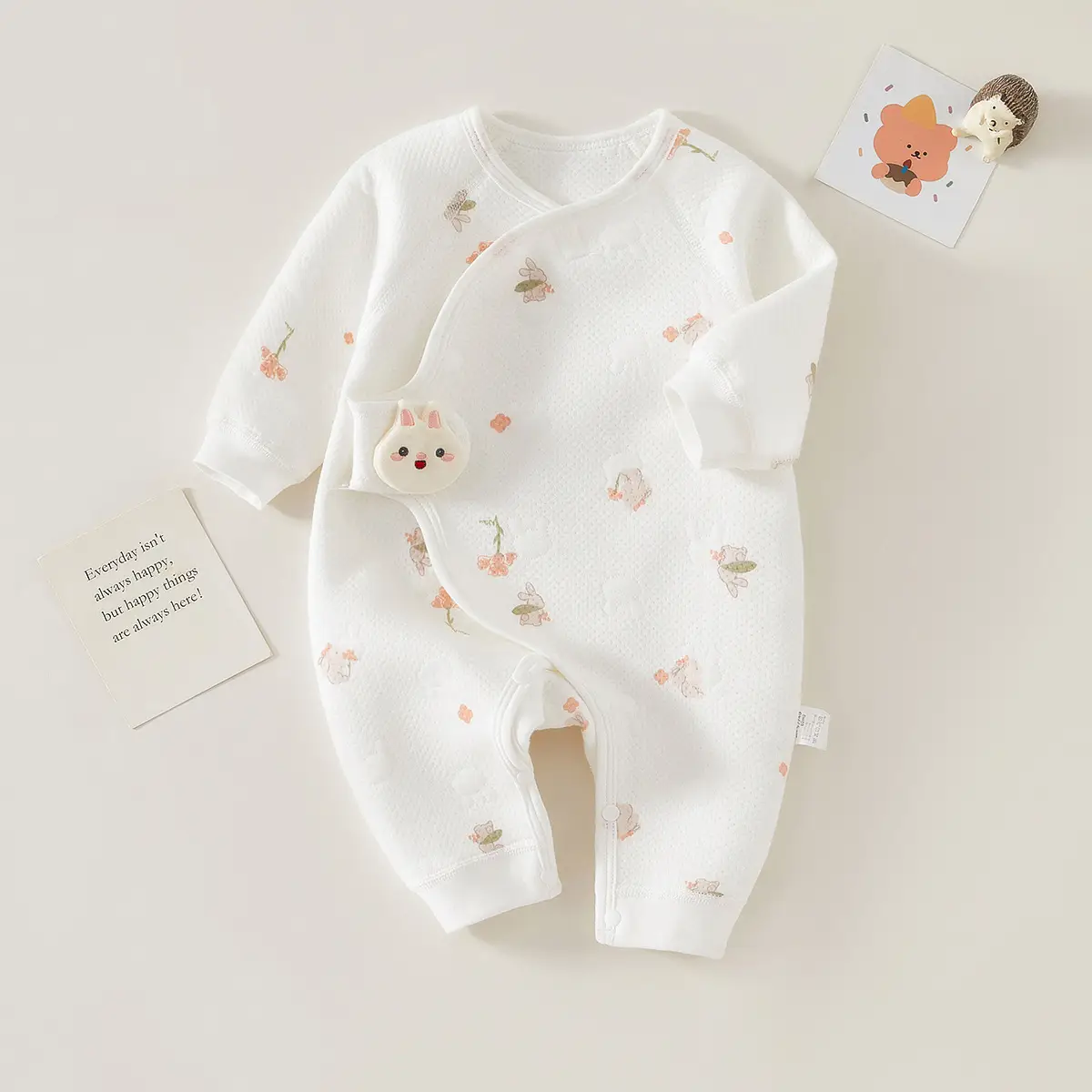Newborn Velvet Jumpsuit White Boneless Baby's Winter Warm - Image 3
