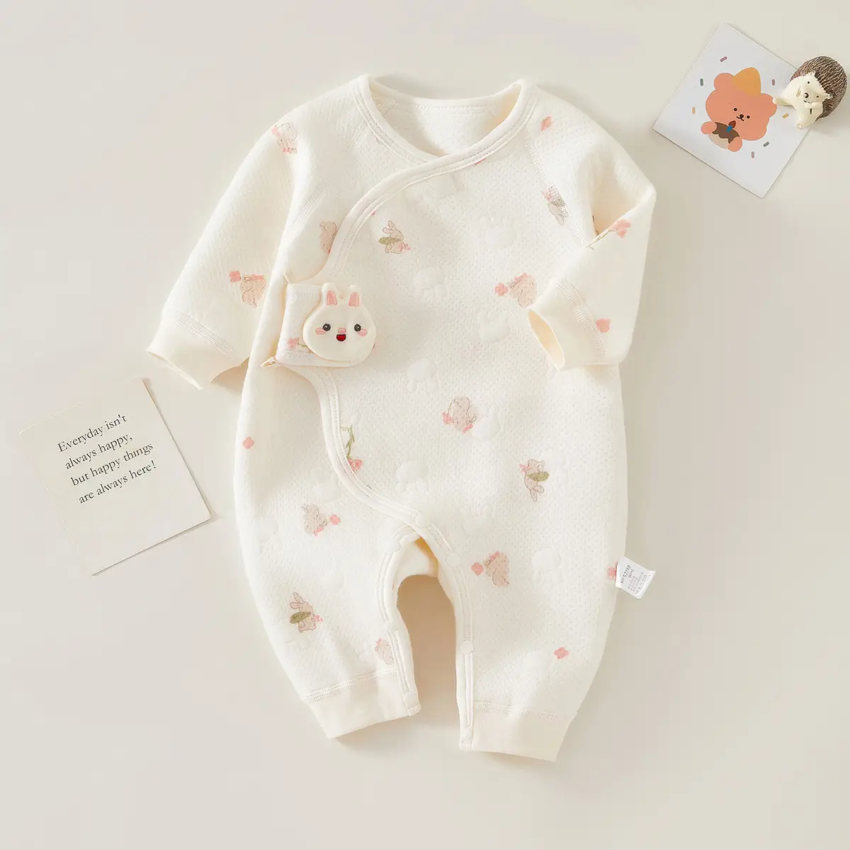 Newborn Velvet Jumpsuit White Boneless Baby's Winter Warm - Image 4