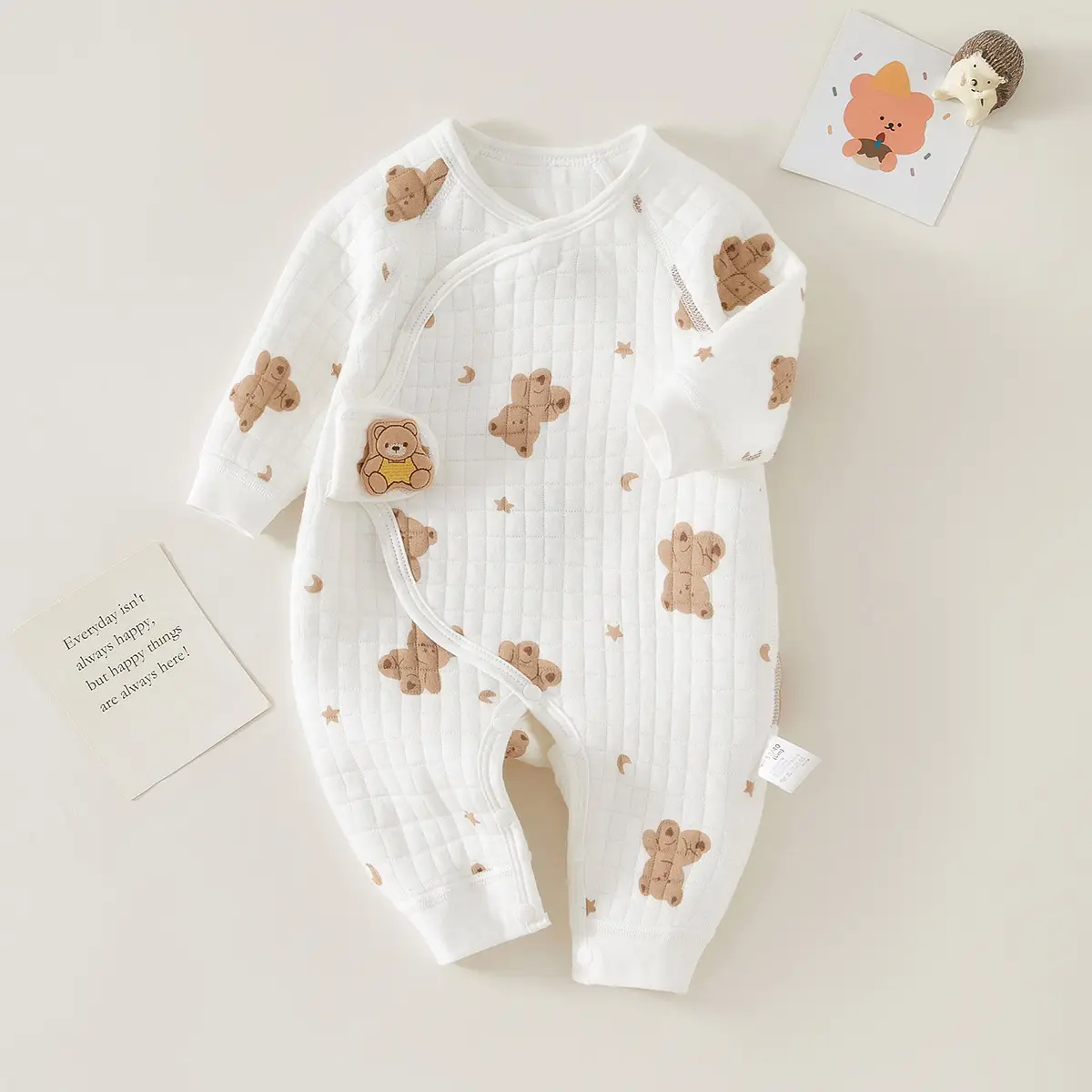 Newborn Velvet Jumpsuit White Boneless Baby's Winter Warm - Image 5
