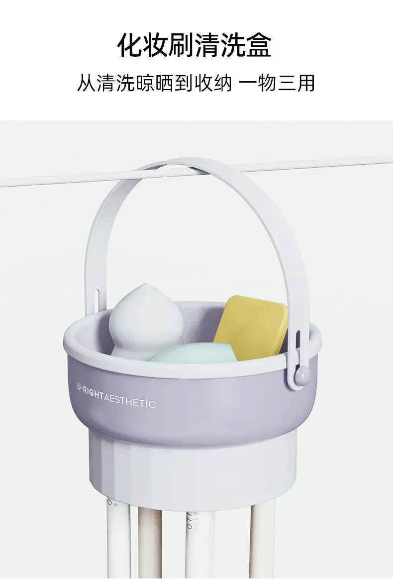Silicone Makeup Brush Cleaner Egg Drying Rack Dual Color — feature 1