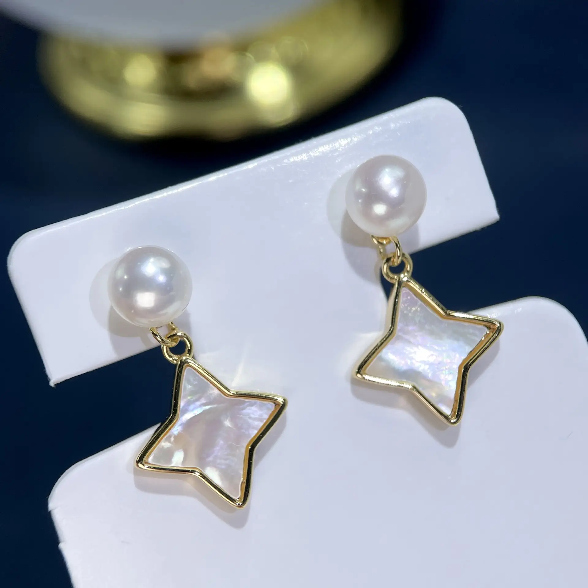 925 TM Natural Pearl Star Earrings Women — feature 1