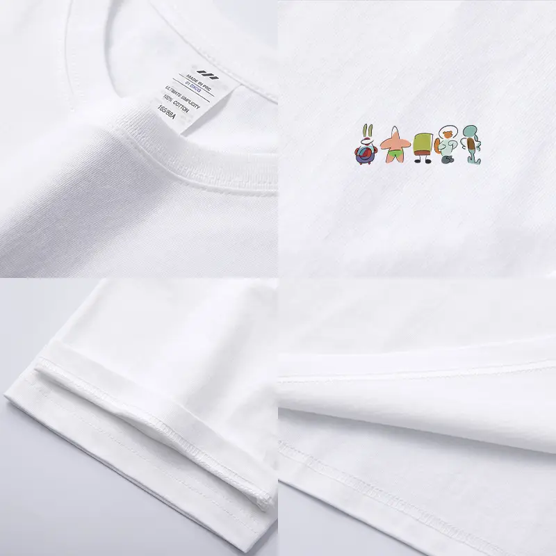 Men's Pure Cotton Printed T-Shirt White 2023 Summer