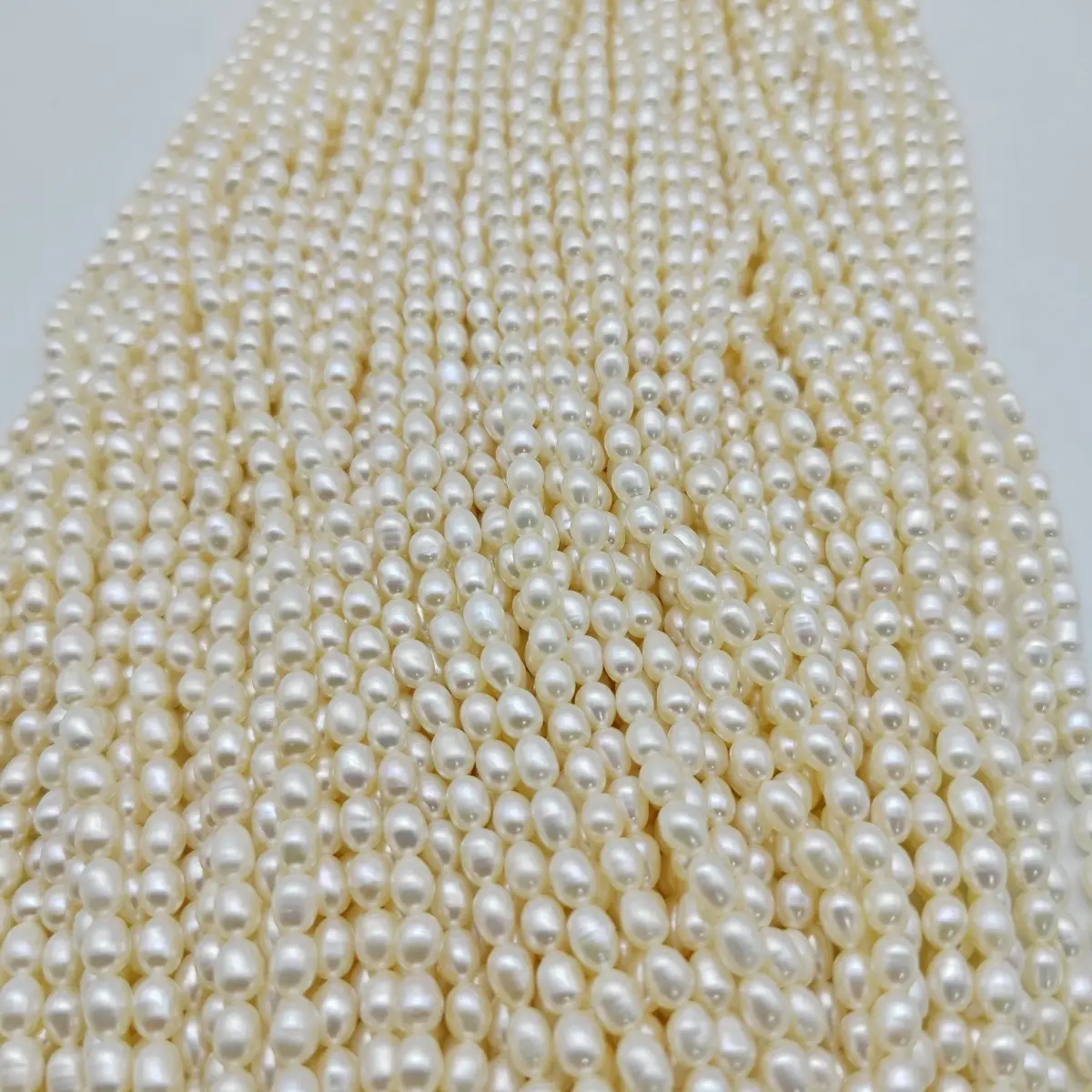 Freshwater Cultured Pearl Necklace Beaded Rice Shaped Small Rice Beads Zhuji Semi-finished Products Wholesale Handmade DIY Jewelry - Image 4