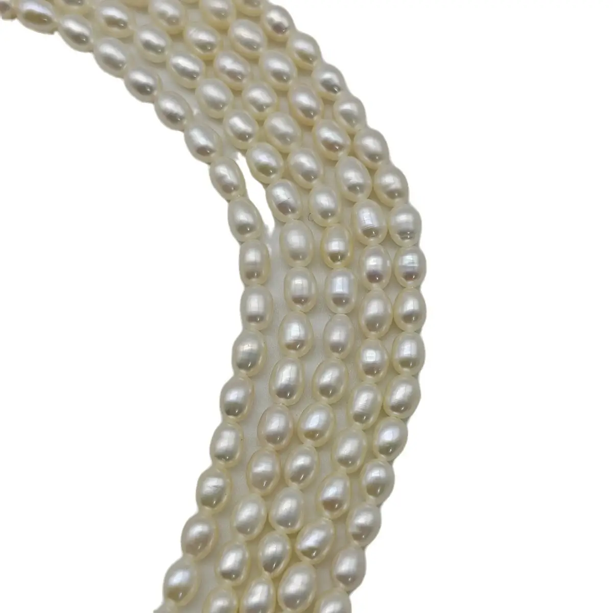 Freshwater Cultured Pearl Necklace Beaded Rice Shaped Small Rice Beads Zhuji Semi-finished Products Wholesale Handmade DIY Jewelry - Image 7