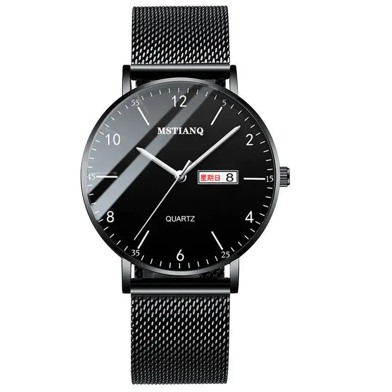 2024 Waterproof Luminous Men's Quartz Watch Black - Image 16