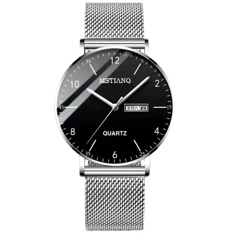 2024 Waterproof Luminous Men's Quartz Watch Black - Image 10