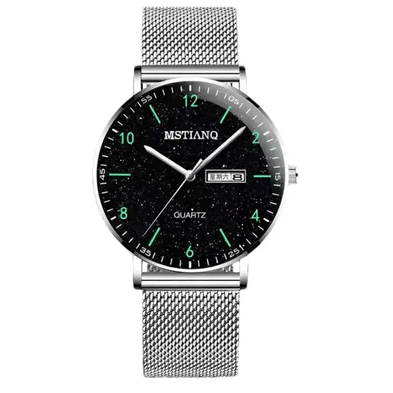 2024 Waterproof Luminous Men's Quartz Watch Black - Image 11