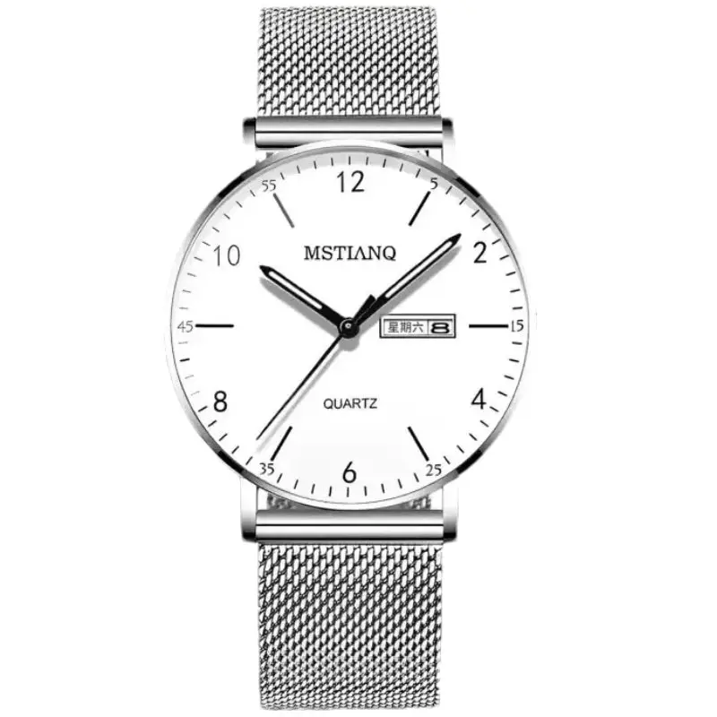 2024 Waterproof Luminous Men's Quartz Watch Black - Image 12