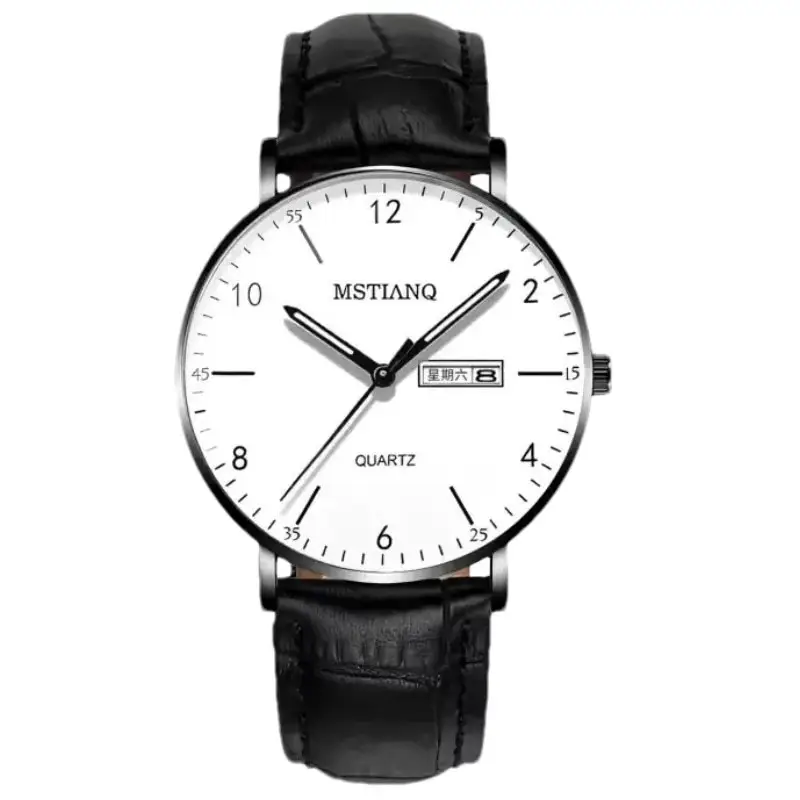 2024 Waterproof Luminous Men's Quartz Watch Black - Image 3