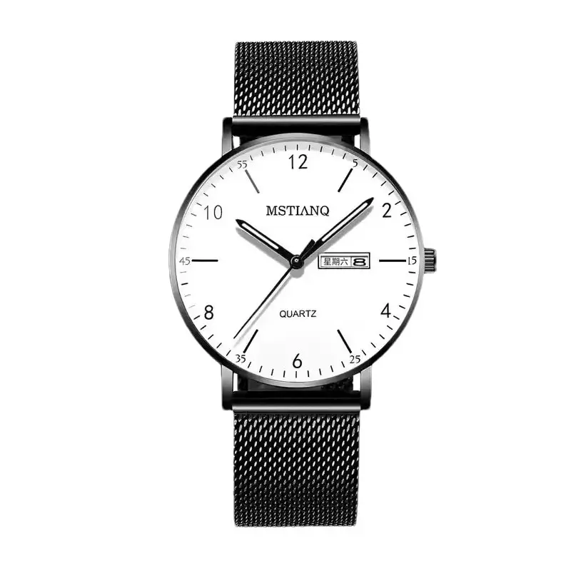 2024 Waterproof Luminous Men's Quartz Watch Black - Image 8