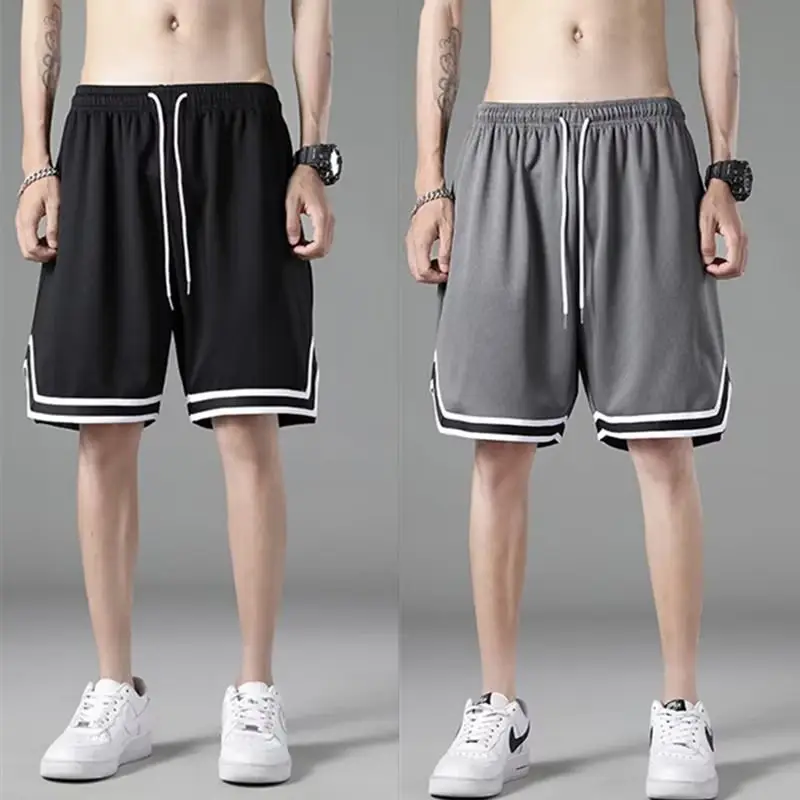 Men's White Ice Mesh Basketball Shorts Quick Dry - Image 4