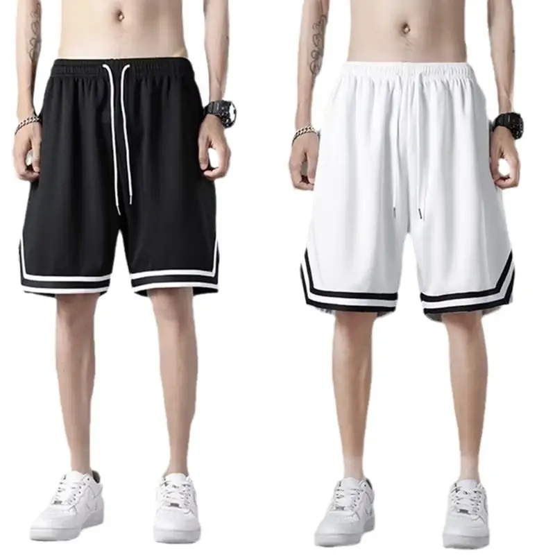 Men's White Ice Mesh Basketball Shorts Quick Dry - Image 5