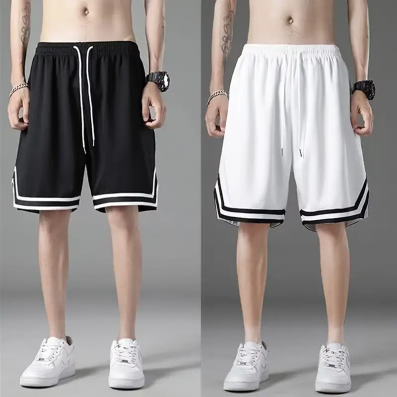Men's White Ice Mesh Basketball Shorts Quick Dry — feature 4