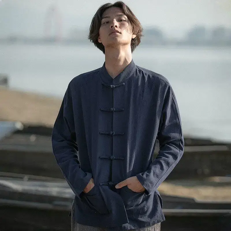 Men's Chinese Linen Tang Suit Long Sleeve Zhongshan - Image 10