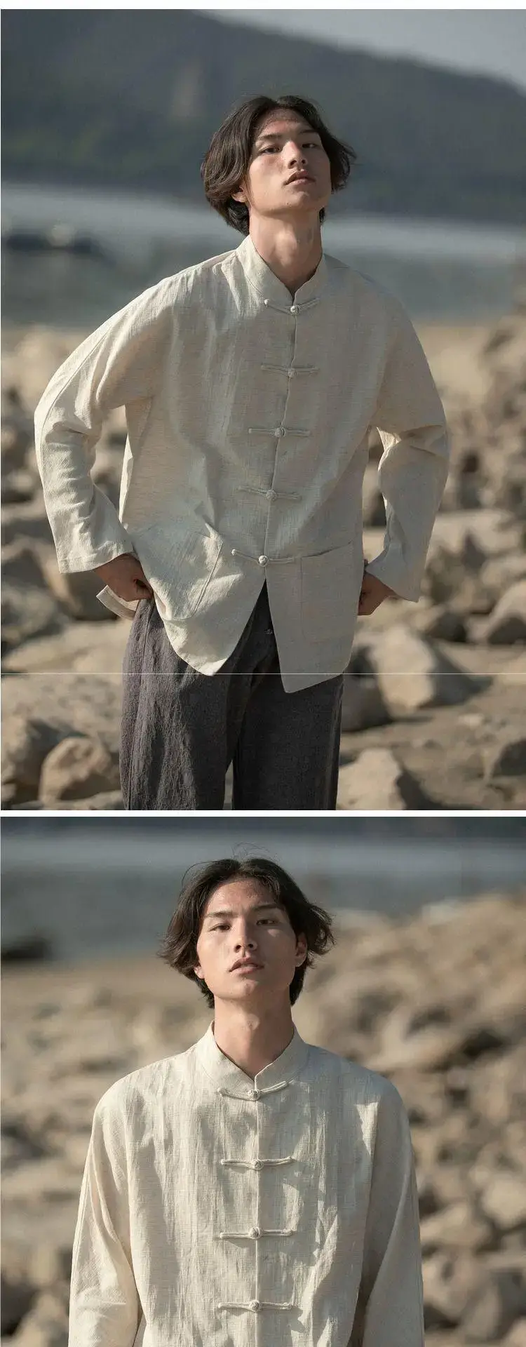 Men's Chinese Linen Tang Suit Long Sleeve Zhongshan — feature 5