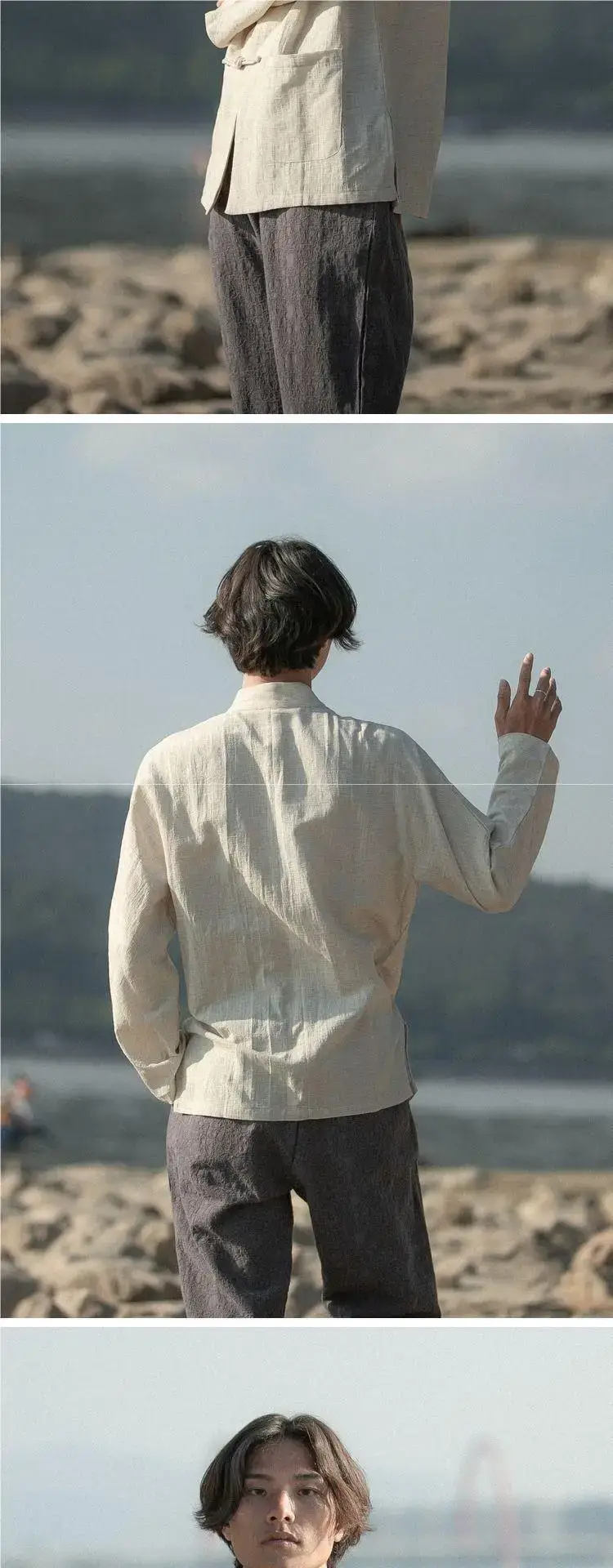 Men's Chinese Linen Tang Suit Long Sleeve Zhongshan — feature 7