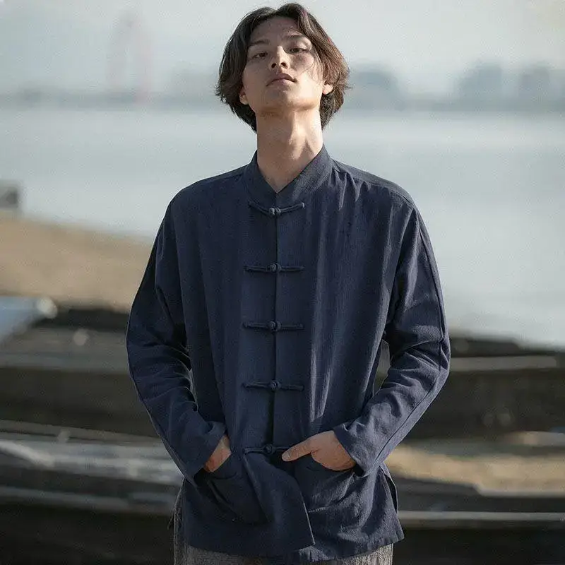 Men's Chinese Linen Tang Suit Long Sleeve Zhongshan - Image 4