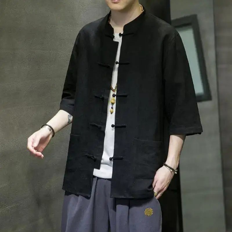 Men's Chinese Linen Tang Suit Long Sleeve Zhongshan - Image 6