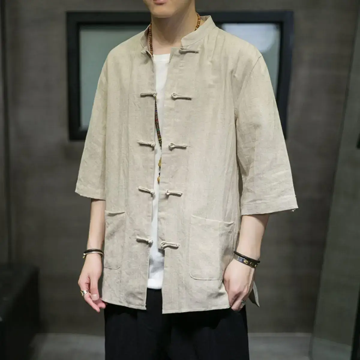 Men's Chinese Linen Tang Suit Long Sleeve Zhongshan - Image 7