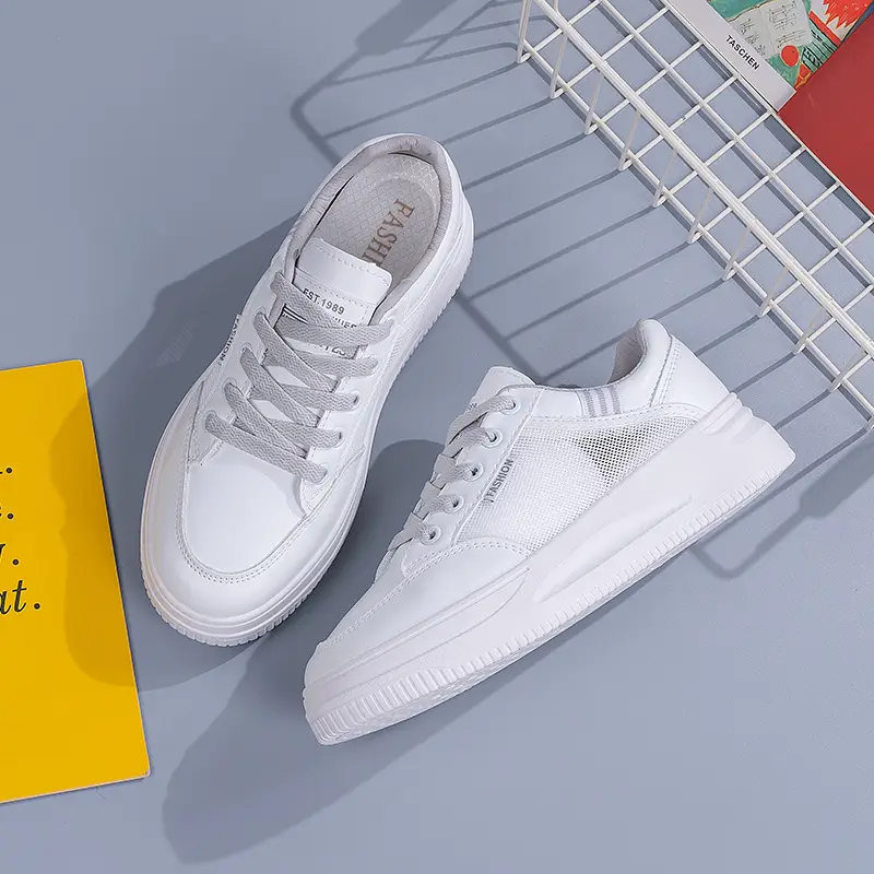 White Women's Casual Board Shoes 2025 Spring Summer - Image 8