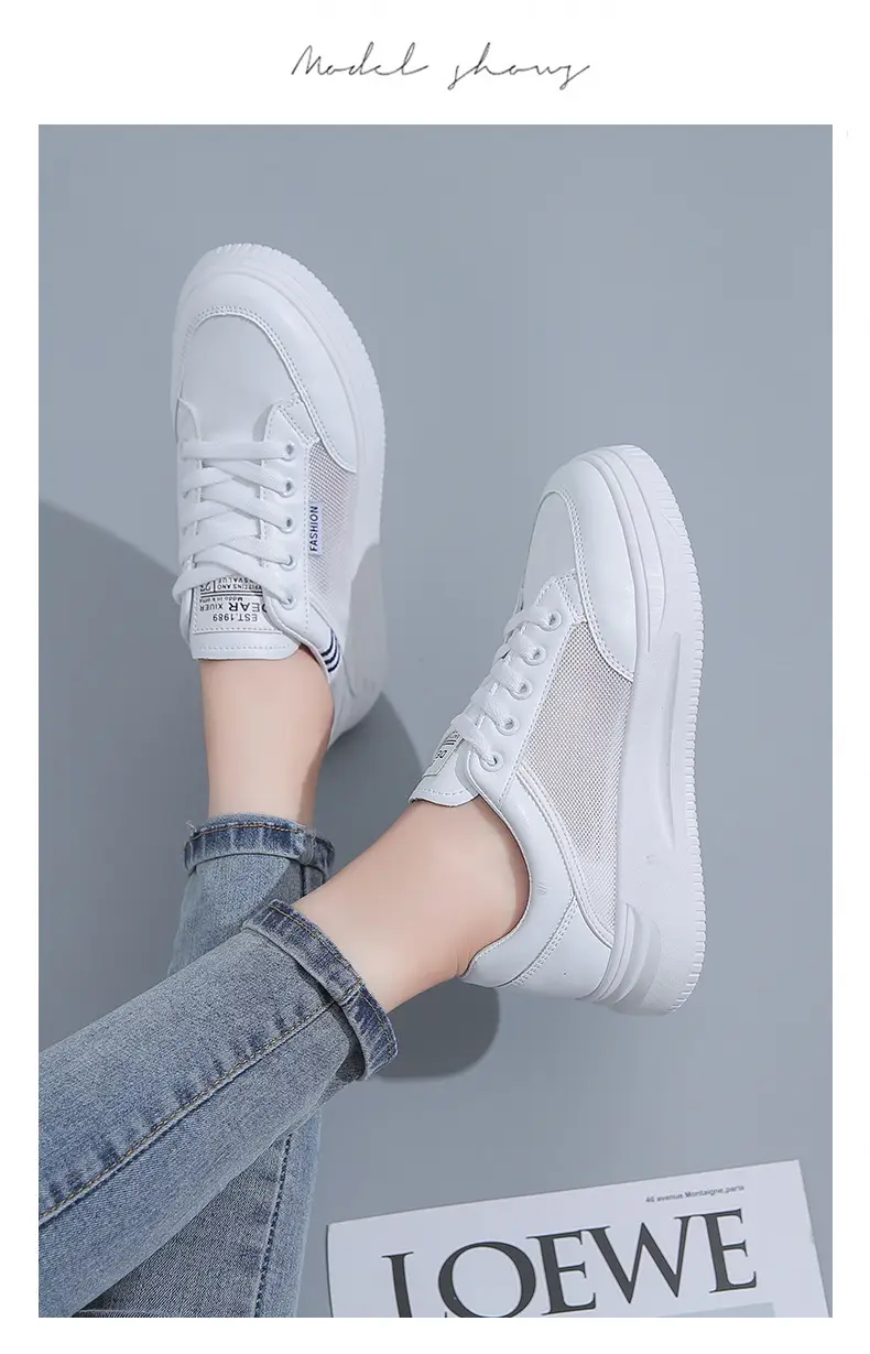 White Women's Casual Board Shoes 2025 Spring Summer — feature 10