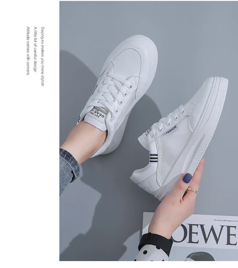 White Women's Casual Board Shoes 2025 Spring Summer — feature 12